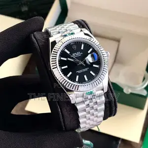 Rolex Datejust 41 Silver Steel Fluted Jubilee Black
