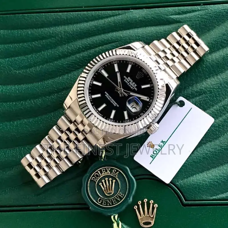 Rolex Datejust 41 Silver Steel Fluted Jubilee Black