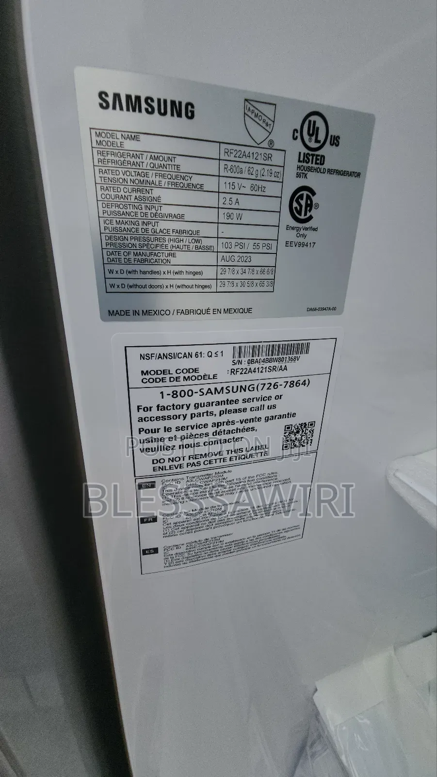 Samsung French Door Rf22a4121sr/Aa 22.2 Cu.Ft.