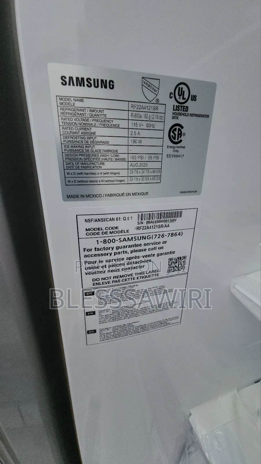 Samsung French Door Rf22a4121sr/Aa 22.2 Cu.Ft.