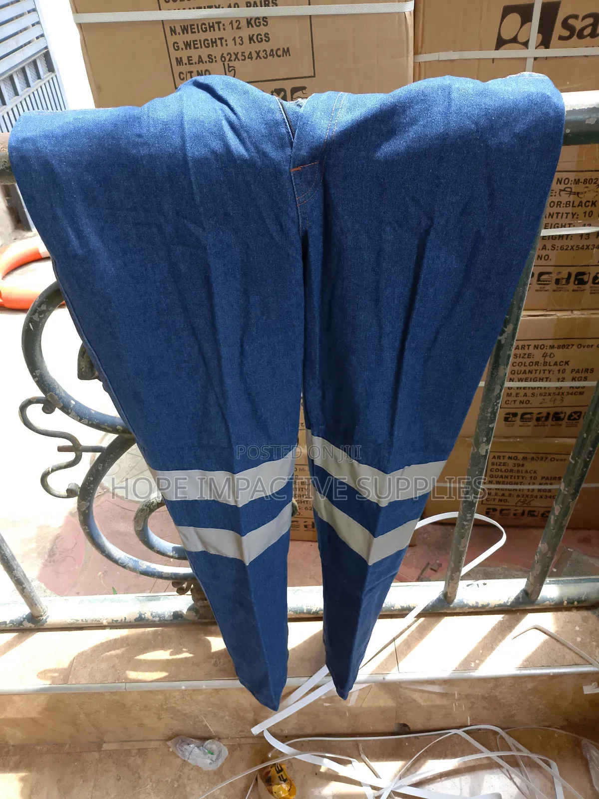Quality Work Jeans Trouser With Reflectors.