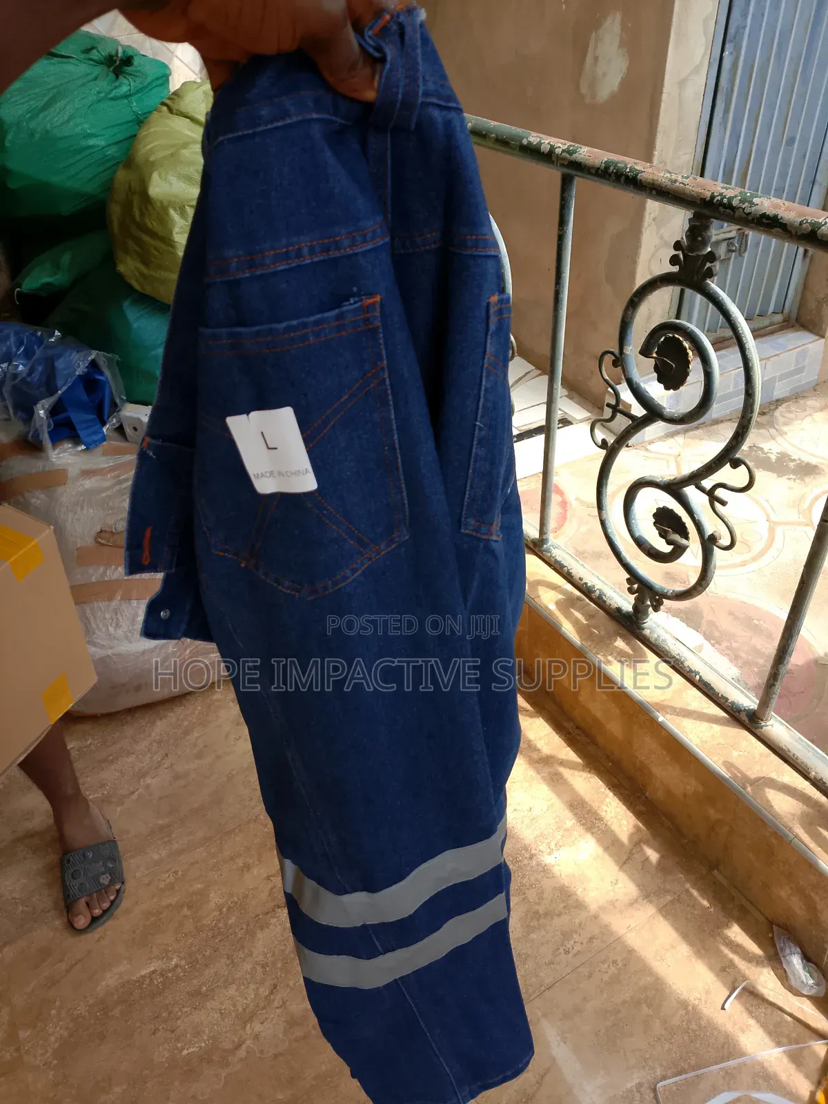 Quality Work Jeans Trouser With Reflectors.