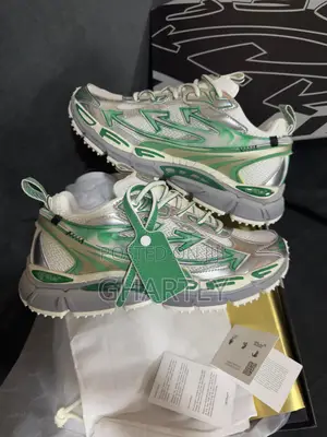 Silver/Green Offwhite Be Right Back Premium Quality Sneakers