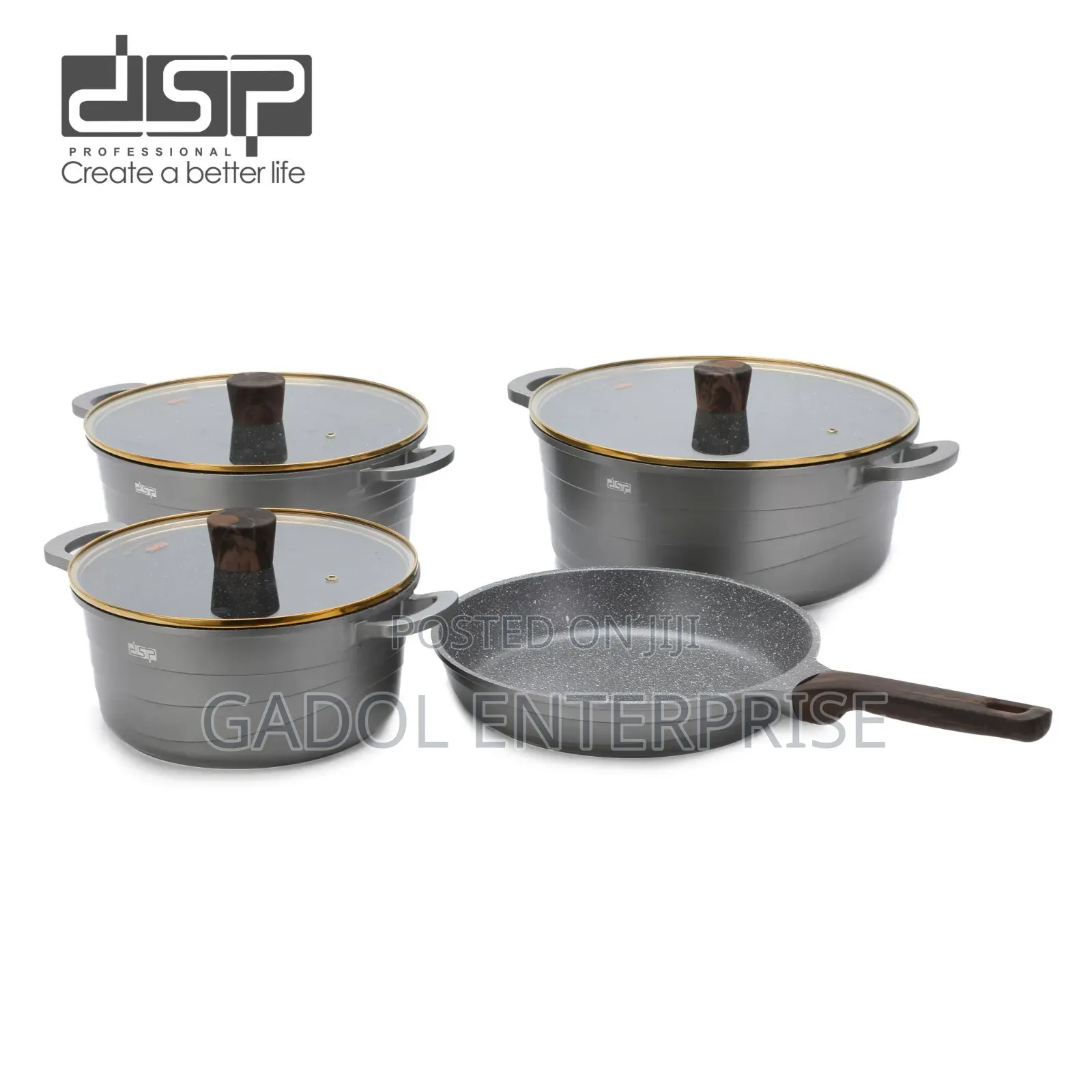 Grey Nonstick Cookware Set