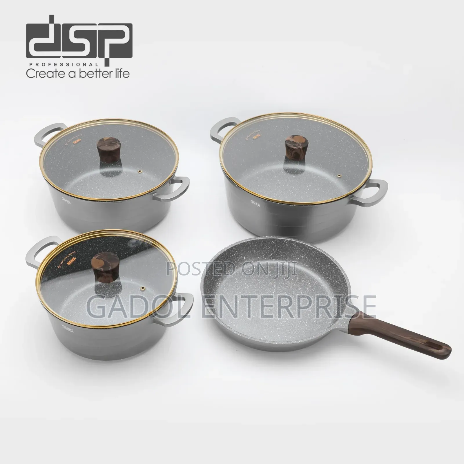 Grey Nonstick Cookware Set