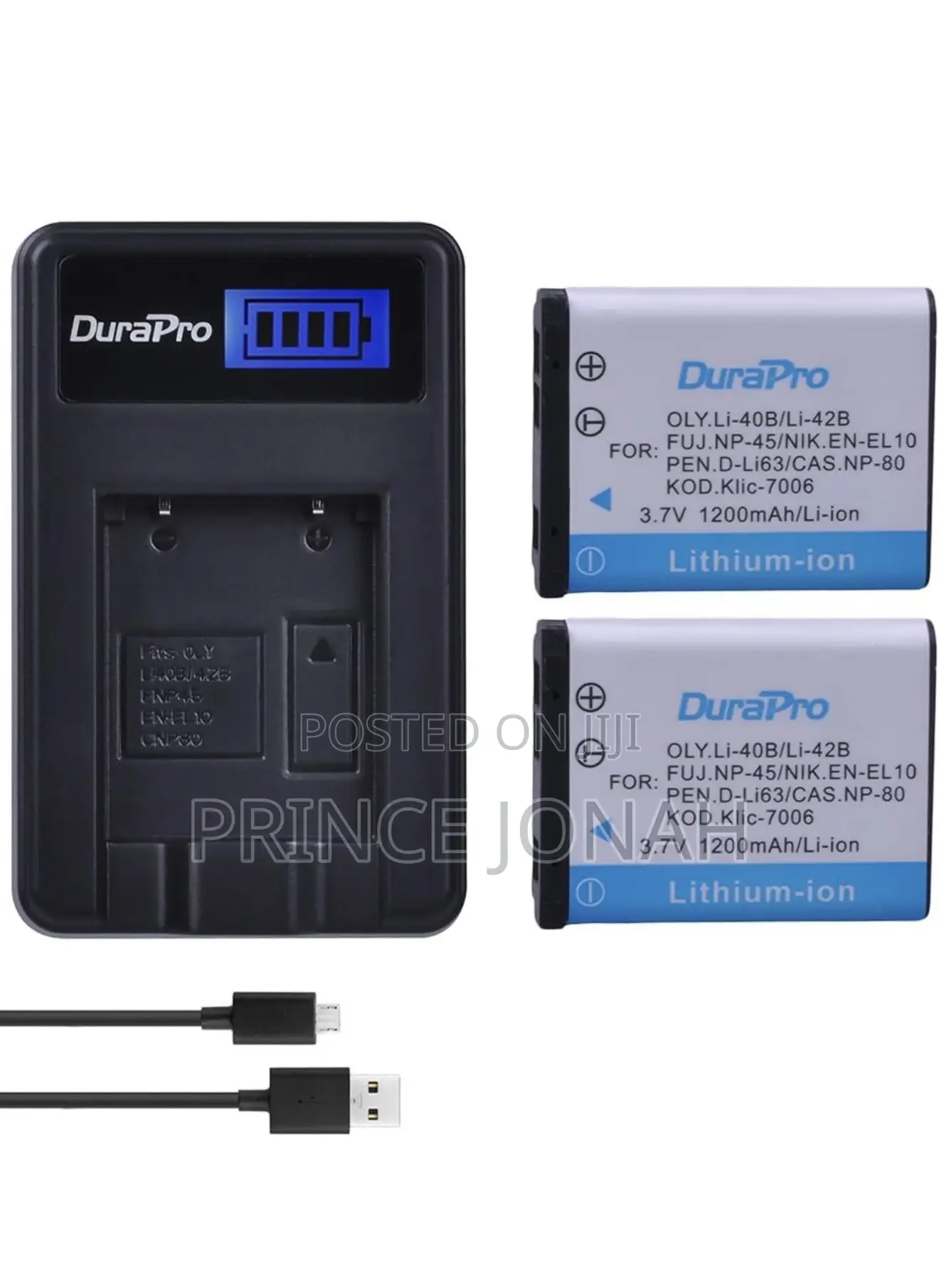 Durapro 2pcs 3.7v 1200mah en-El10 Li-40b Np-45 Battery