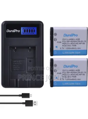 Durapro 2pcs 3.7v 1200mah en-El10 Li-40b Np-45 Battery