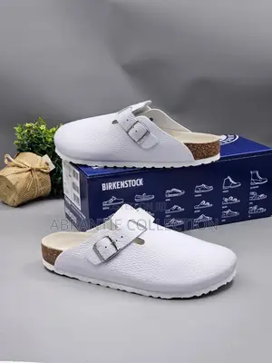Unisex Boston Leather Birkenstock All White