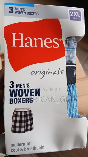 Hanes Originals 3 Men's Woven Boxers(2x/3x)