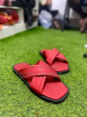 Smooth Red Leather Slippers