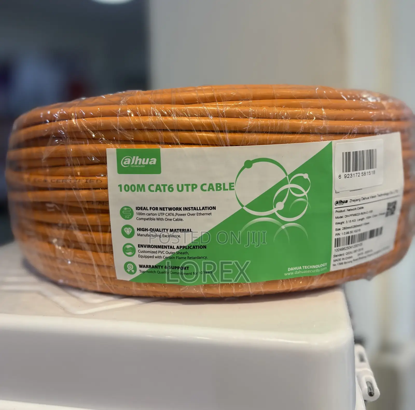 Dahua Cat6 Network Cable 100m Mixed Copper Pfm922i-Bun-C-100