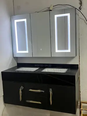 Double Cabinet Basin With Mirror Led Mirror