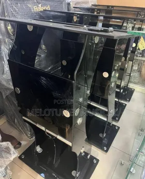 Black Double Glass Pulpit