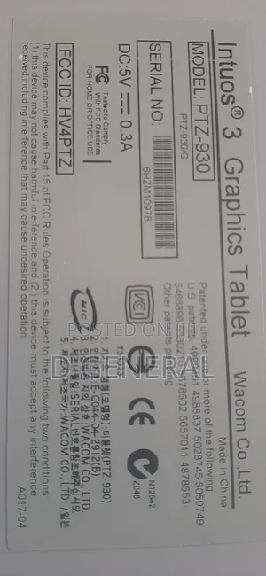 Intios 3 Graphic Tablet (Ptz-930)