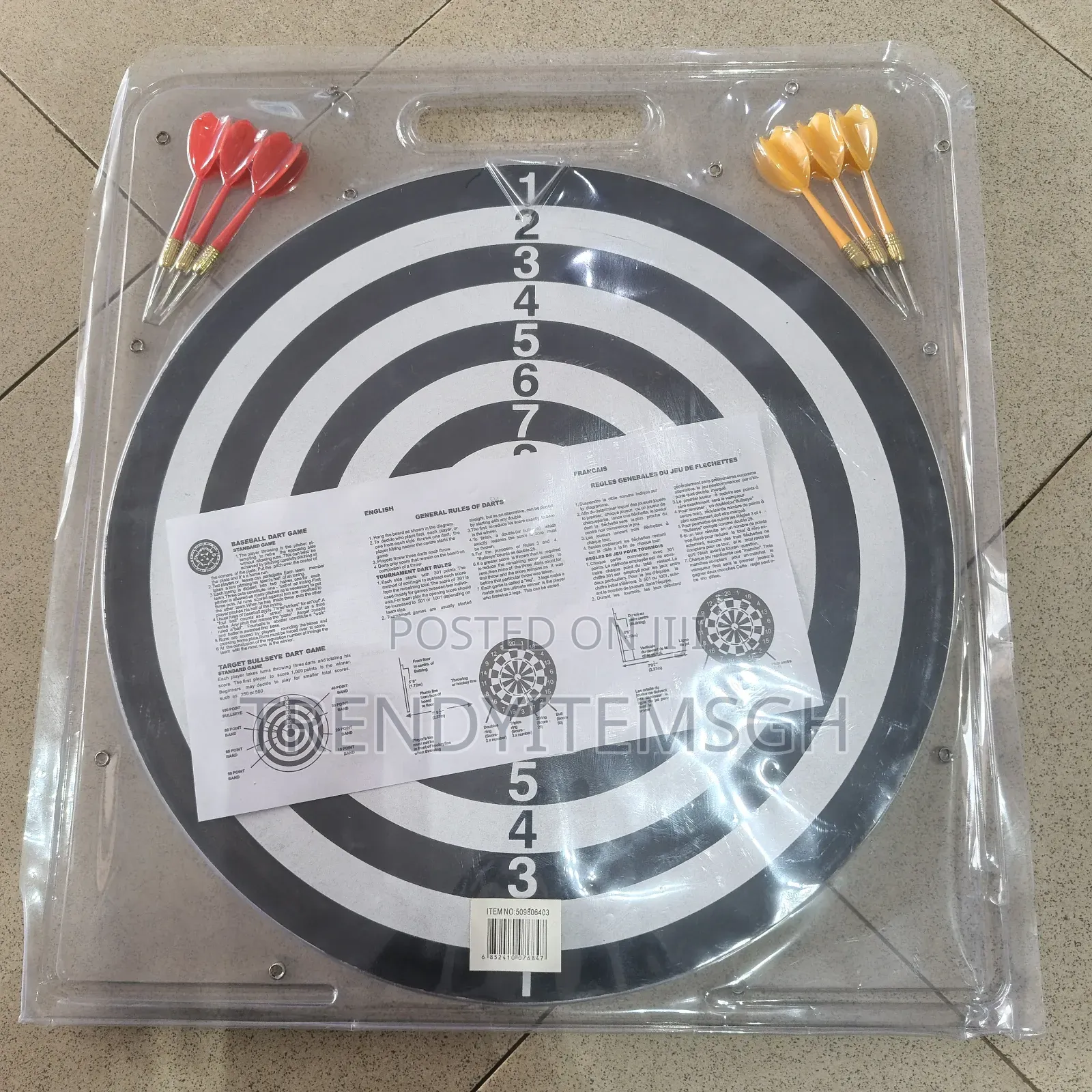 17 Inches Double Sided Dartboard Game