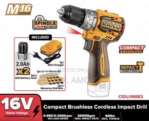60nm Compact Brushless Cordless Impact Drill - Cidli16682