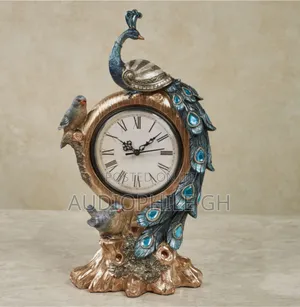 Poised Peacock Accent Clock Blue