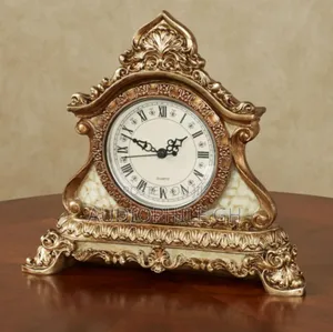 Arellia Handpainted Gold Tabletop Accent Clock