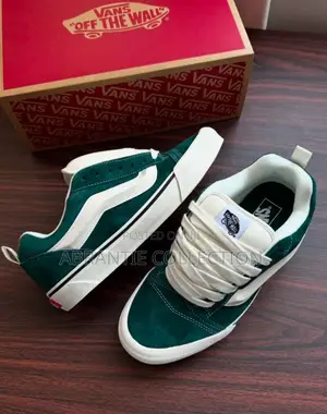Available Knu Skool Vans Green/White