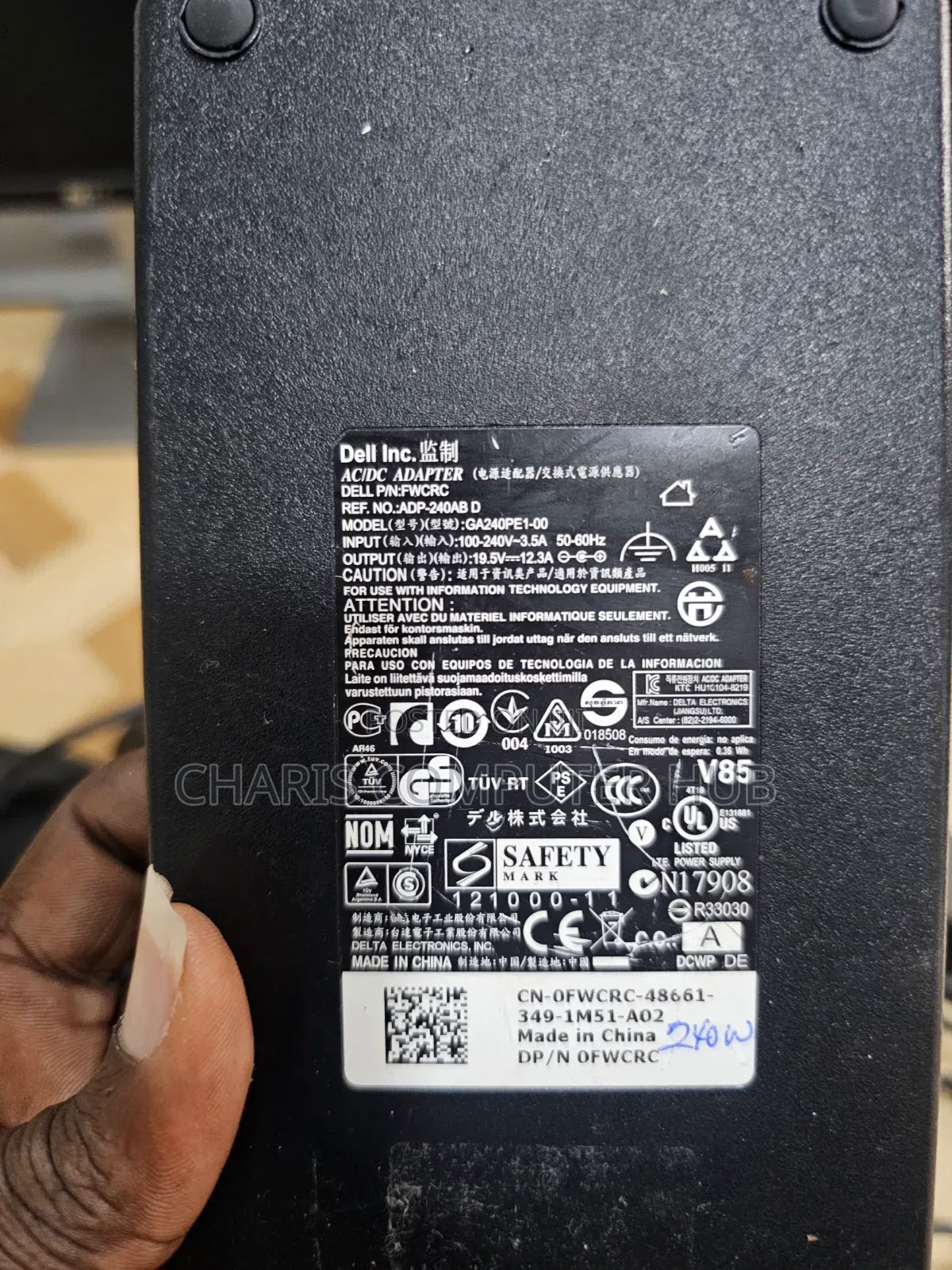 Original 240 Watts Home Used Dell Big Pin Charger