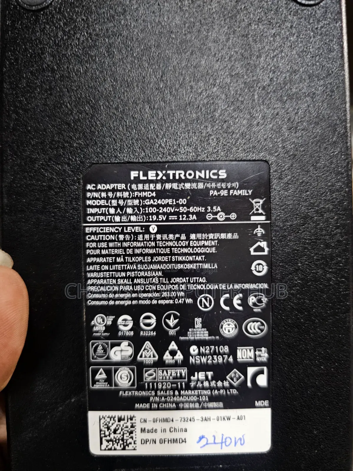 Original 240 Watts Home Used Dell Big Pin Charger