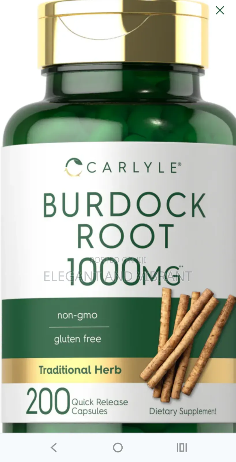 Burdock Root 1000mg | 200 Capsules