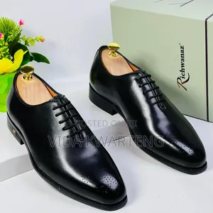 Executive Black Leather Shoes From Richwanaz