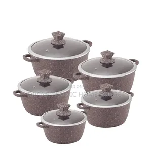 Sq Professional 10pcs Diecast Non-Stick Stockpot With Granite Effect