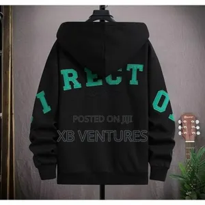 Men's Hooded Cardigan Jacket Sweatshirt-Black