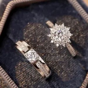 Engagement Wedding 2pcs Set Couple Love Rings Cubic Zirconia