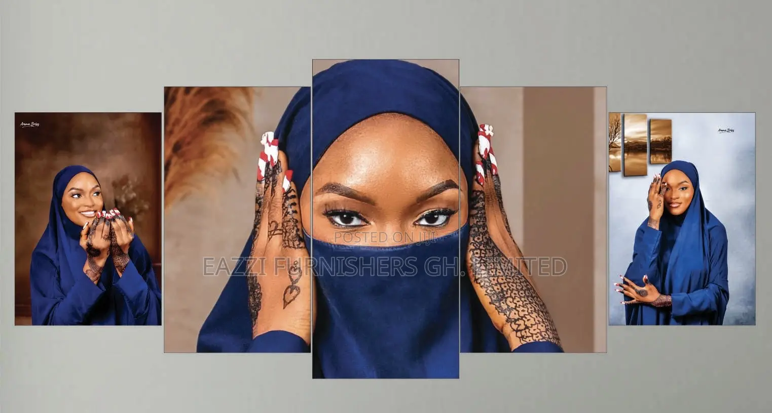 Pre - Order Customize Your High Hd Pic 5 Panels Wall Art Frame Canvas