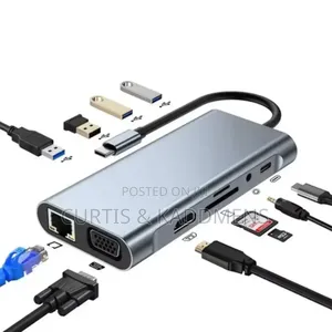 11in1 Usb Type C Dock Station Adapter Hub(Hdmi/Vga/Memory Card/Rj45)