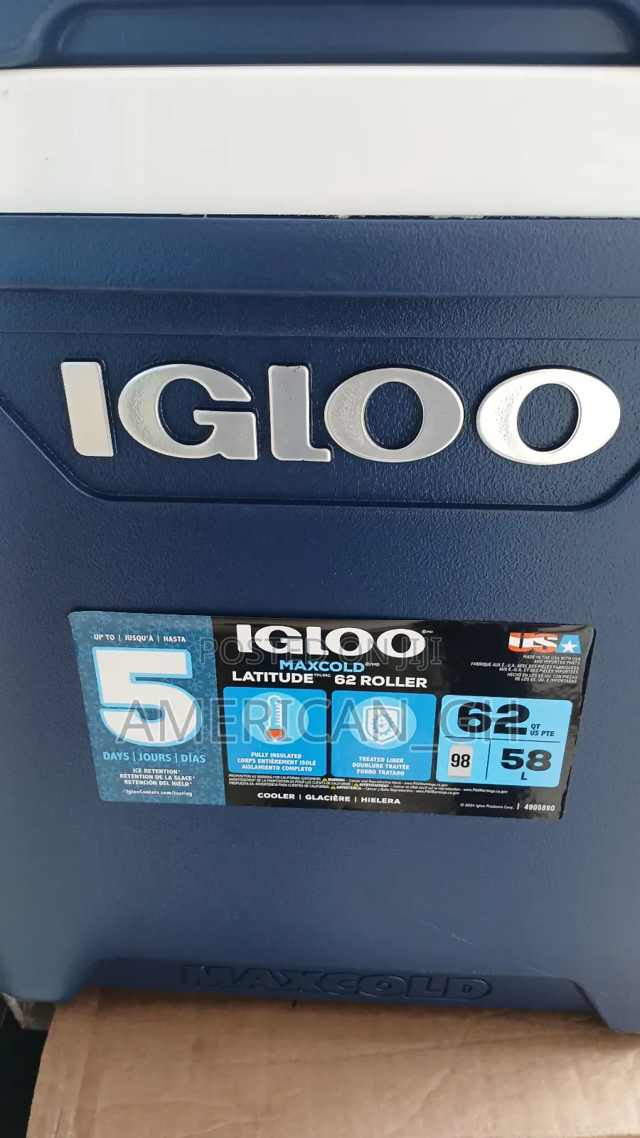 Igloo Maxcold Ice Chest, 58 Litres, 62qt