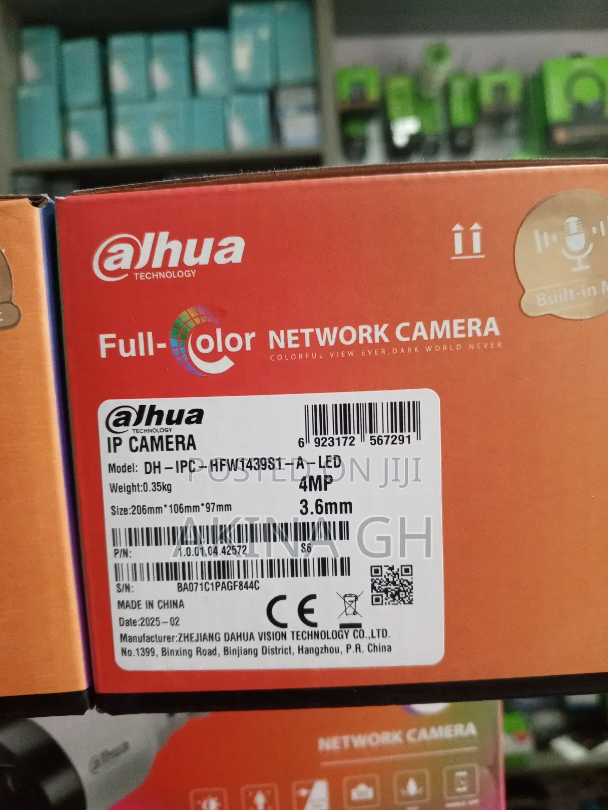Dahua Full-Color 4mp Ip Network Camera Dh-Ipc-Hfw1439s1-a-Led