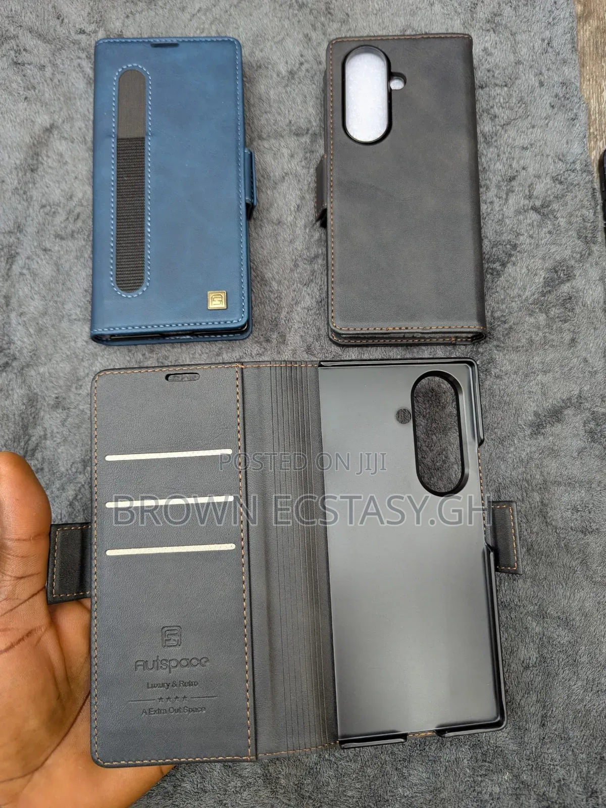 Autspace Z Fold 7/8 Ultra Leather Case With Pen Holder