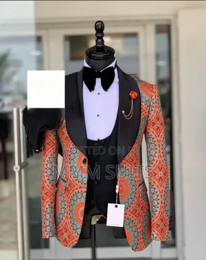 Classic 3-piece Turkish Tuxedo Men Suit With Patterns