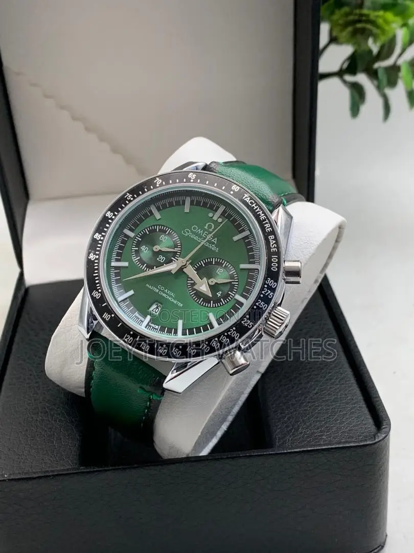 Co Axial Omega Watch ( Wine/Green Strap )