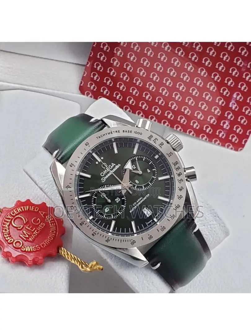 Co Axial Omega Watch ( Wine/Green Strap )