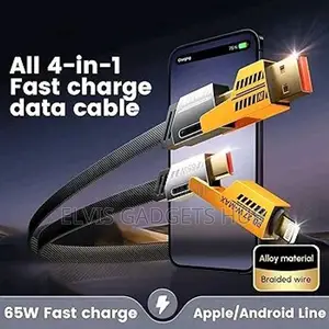 4 In 1 Metal Flat Braided Cable