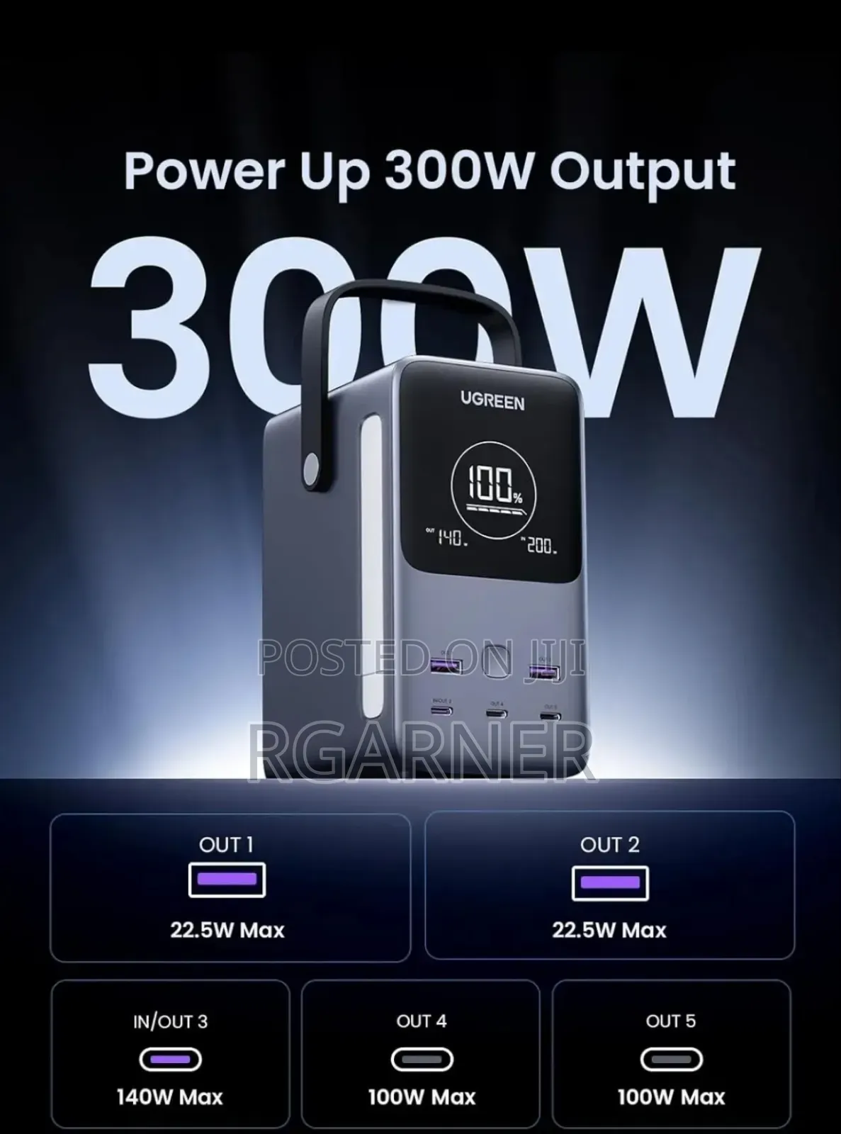 Ugreen Lifep04 6000 Cycles 300w 48,000mah PowerBank
