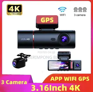  Dash Cam 3 in 1 Dashcam With GPS Resolution Front,Back and Inside
