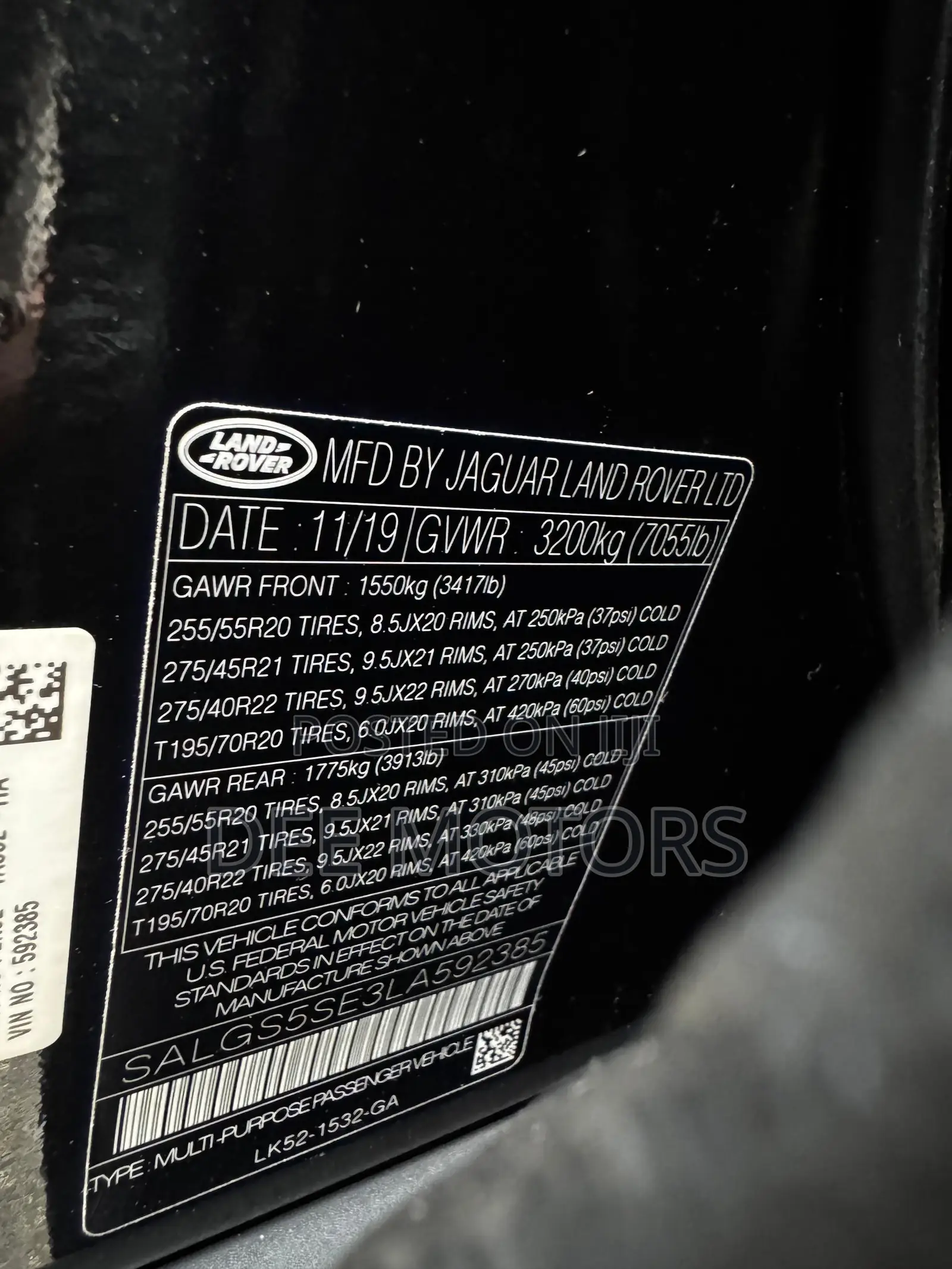 Land Rover Range Rover Vogue 2020 Black