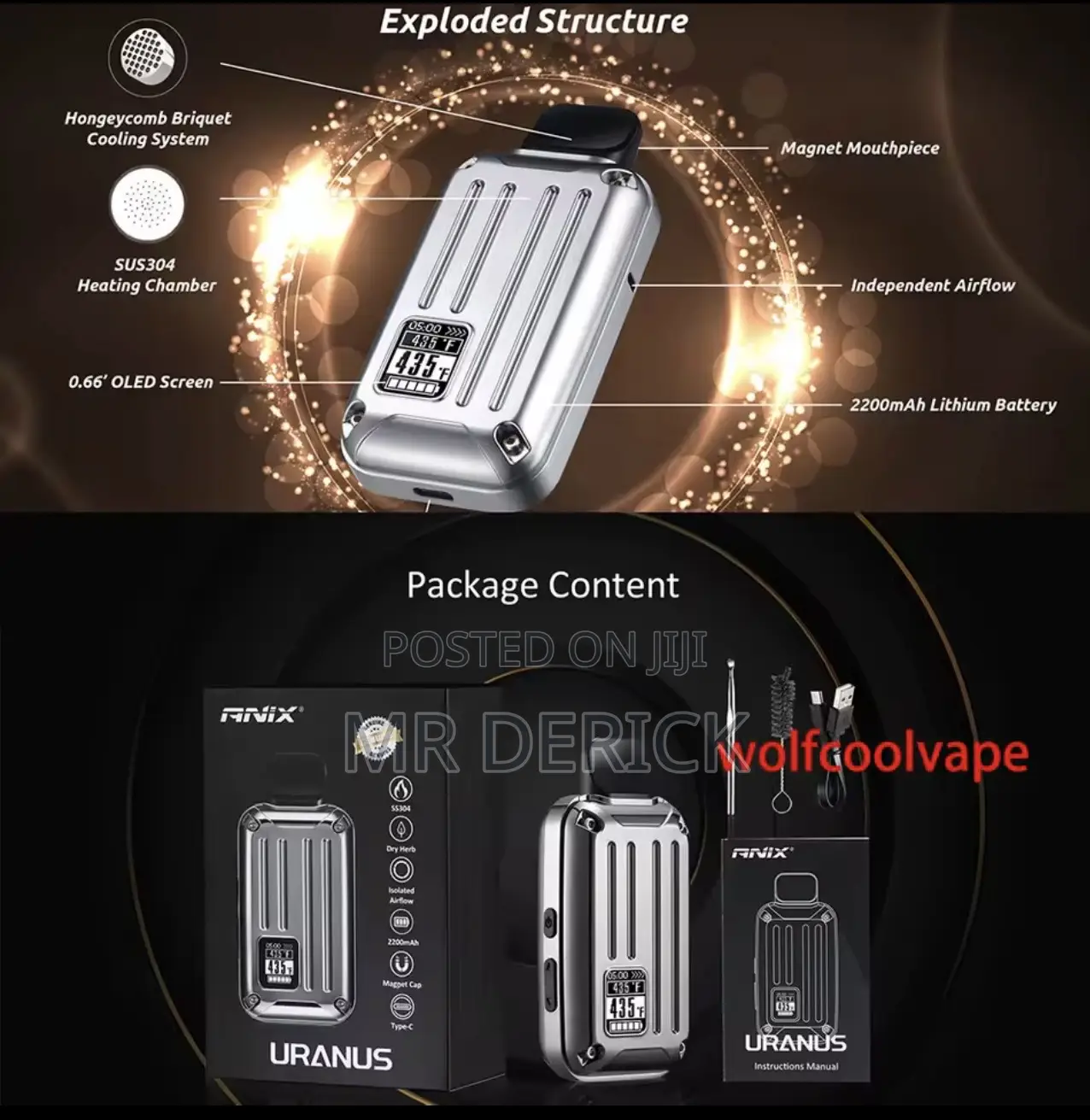 Anix Uranus Dry Herb Vaporizer Silver