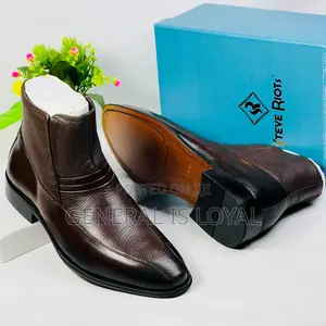 Steve Riot Coffee Leather Men Zip Boot