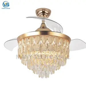D2 Golden Crystal Chandelier Fan With Light.
