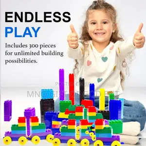 Dimple Soft Plastic Multi Colored Building Block Set Wheeled Train