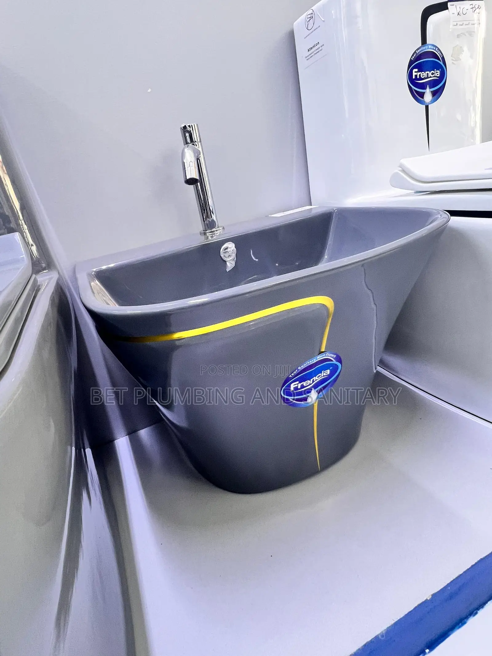 Darkish-Grey Water Closet(Wc)With Combined Hunging_hand Wash_basin