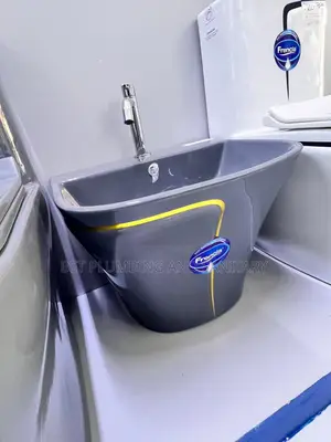 Darkish-Grey Water Closet(Wc)With Combined Hunging_hand Wash_basin