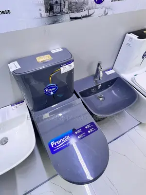 Darkish-Grey Water Closet(Wc)With Combined Hunging_hand Wash_basin