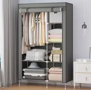 Portable Clothes Storage Wardrobe (2in1)